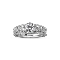 Buccellati TITANIA WHITE GOLD RING WITH ROUND CUT DIAMOND STONE