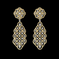 Buccellati ÉTOILÉE YELLOW AND WHITE GOLD EARRINGS WITH DIAMONDS