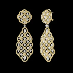 Buccellati ÉTOILÉE YELLOW AND WHITE GOLD EARRINGS WITH DIAMONDS