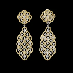 Buccellati ÉTOILÉE YELLOW AND WHITE GOLD EARRINGS WITH DIAMONDS