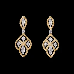 Buccellati ÉTOILÉE YELLOW AND WHITE GOLD EARRINGS WITH DIAMONDS