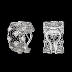 Buccellati TULLE BROCCATO WHITE GOLD EARRINGS WITH DIAMONDS