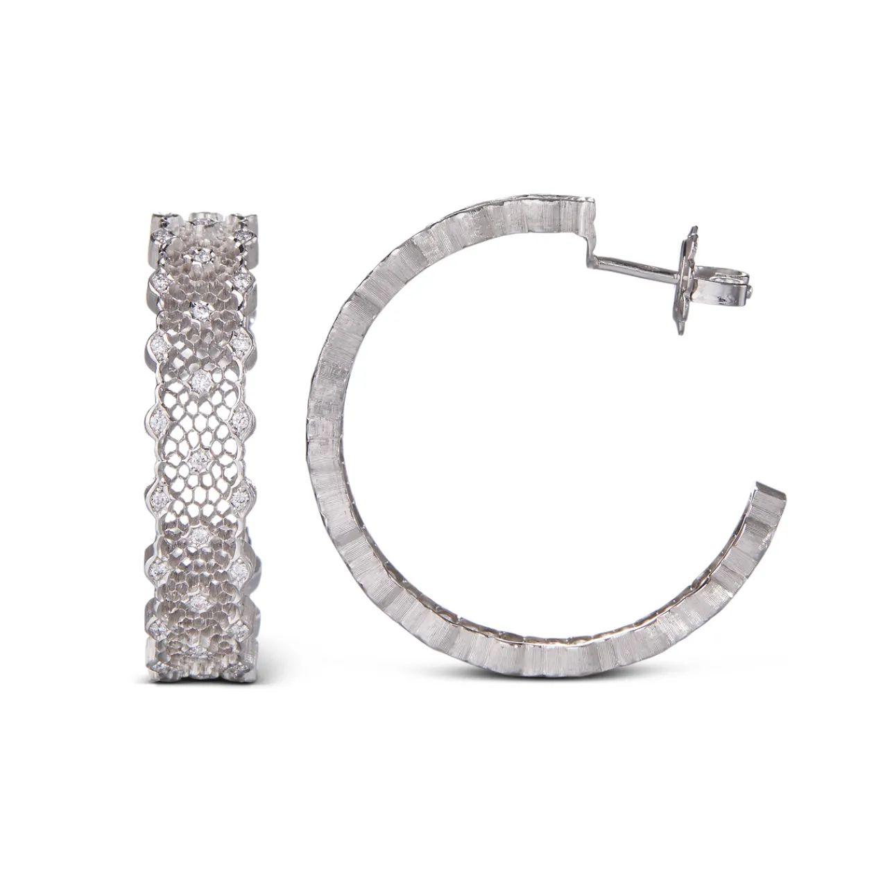 Buccellati TULLE EARRINGS IN WHITE GOLD WITH DIAMONDS