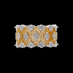 Buccellati TULLE WHITE AND YELLOW GOLD PARIGI ETERNELLE RING