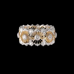Buccellati TULLE YELLOW AND WHITE GOLD RAGGIERA ETERNELLE BAND WITH DIAMONDS