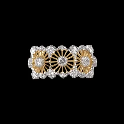 Buccellati TULLE YELLOW AND WHITE GOLD RAGGIERA ETERNELLE BAND WITH DIAMONDS