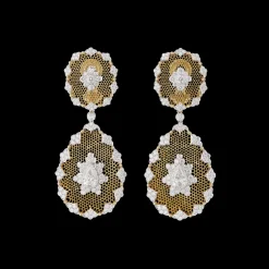 Buccellati TULLE YELLOW AND WHITE GOLD PARIGI EARRINGS WITH DIAMONDS