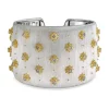Buccellati WHITE AND YELLOW GOLD CUFF BRACELET WITH FANCY DIAMONDS