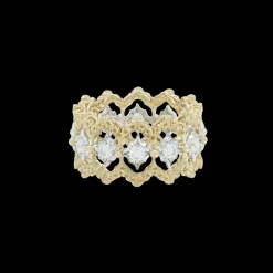 Buccellati WHITE AND YELLOW GOLD ETERNELLE BAND WITH ROUND DIAMONDS