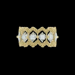 Buccellati WHITE AND YELLOW GOLD ETERNELLE BAND WITH ROUND DIAMONDS