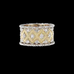 Buccellati YELLOW AND WHITE GOLD ETERNELLE BAND WITH ROUND DIAMONDS