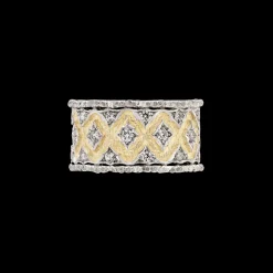 Buccellati YELLOW AND WHITE GOLD ETERNELLE BAND WITH ROUND DIAMONDS